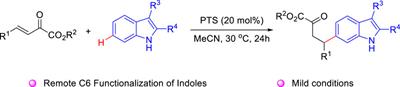 Brønsted acid catalyzed remote C6 functionalization of 2,3-disubstituted indoles with β,γ-unsaturated α-ketoester